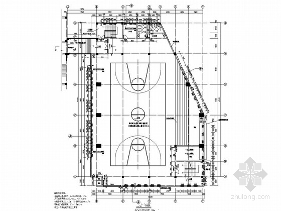 小区小学操场平面图资料下载-[浙江]主体两层框架结构小学风雨操场结构施工图（含建筑图）