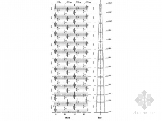 120平米茶室设计施工图资料下载-120米高锥形烟囱结构施工图