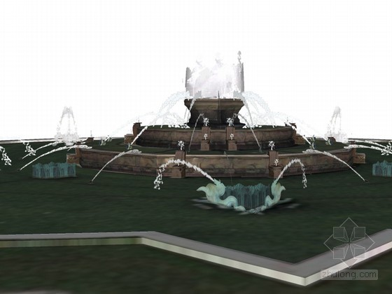 广场喷泉方案设计资料下载-广场喷泉SketchUp模型下载