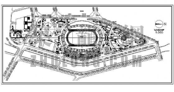 体育场景观设计Su资料下载-体育场规划图