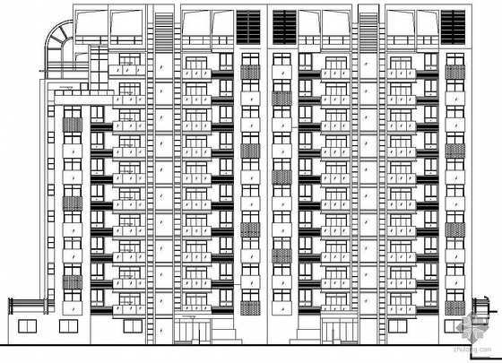 一层住宿建筑施工图资料下载-某十一层板式住宅建筑施工图