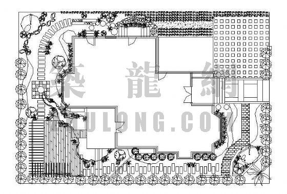 度假酒店景观设计平面图资料下载-别墅周边景观设计平面图