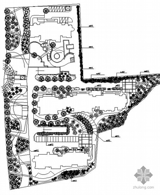 龙湖香樟林居住区资料下载-无锡某居住区绿化设计