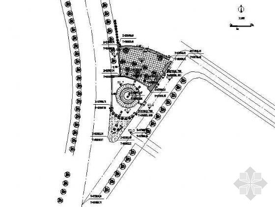 滨江步行街平面图资料下载-某步行街广场绿化施工图