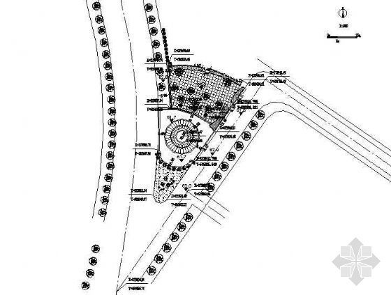 仿古步行街地面铺装施工图资料下载-某步行街广场绿化施工图