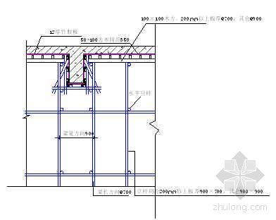 顶板模板CAD资料下载-顶板、梁板模板支设图
