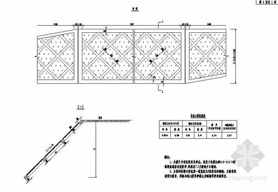 边坡防护菱形骨架资料下载-路桥交通防护工程方格骨架边坡防护一般构造节点详图设计