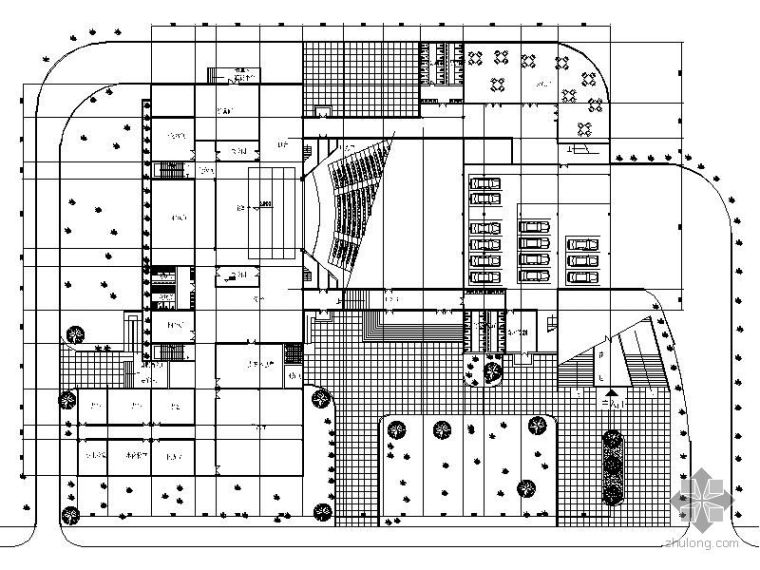 多功能酒店建筑平面图资料下载-某大学多功能厅平面图