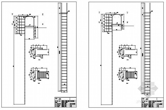 检修楼梯图集资料下载-某设备二库室外屋面检修梯节点构造详图