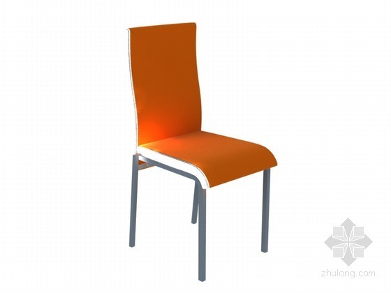 休闲椅子沙发资料下载-橘色休闲椅子3D模型下载