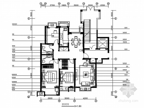 欧式住宅室内装修施工图资料下载-[山东]豪华欧式风格三居室室内装修施工图（含高清实景图）