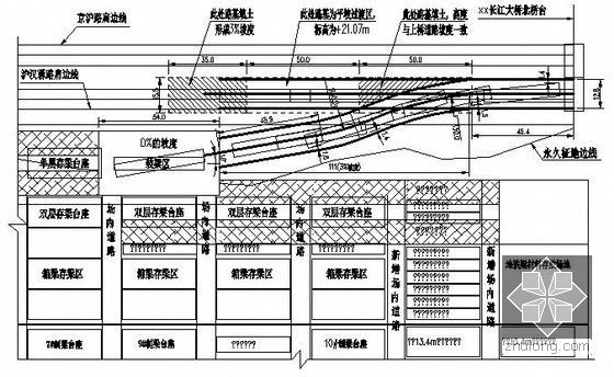 [江苏]跨江大桥箱梁架设施工组织设计53页（附CAD图）-箱梁运梁台车上桥示意图