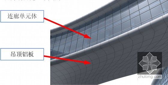 [上海]高层商务办公楼幕墙工程施工组织设计（玻璃幕墙 铝单板幕墙）-连廊连桥部位效果图