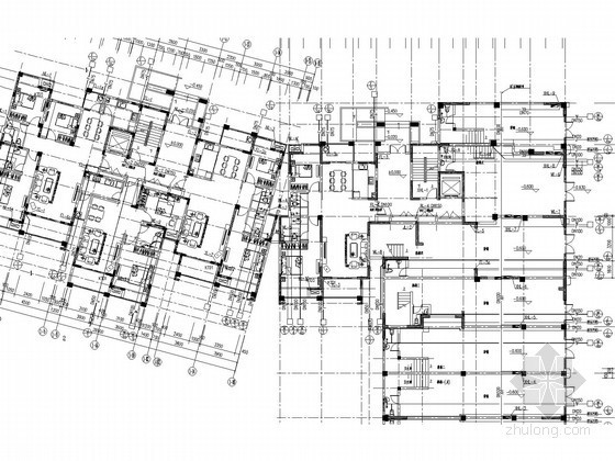 [江苏]多栋高层住宅室内采暖通风系统设计施工图（含给排水系统设计）-给排水平面图 