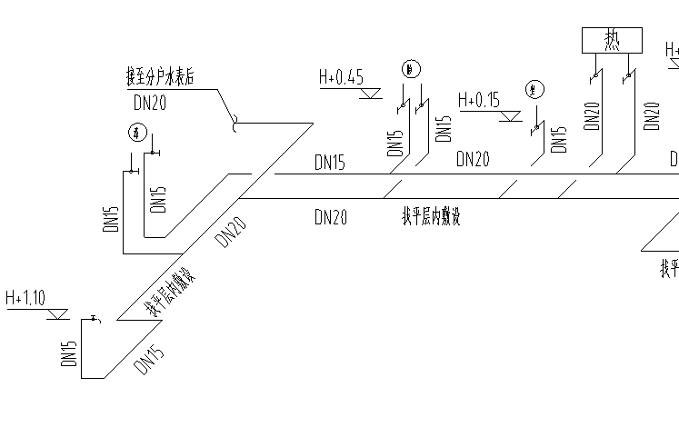 某小区03单元给排水施工图-给排水系统图