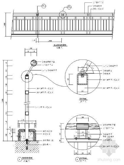 楼梯石材栏杆施工图资料下载-楼梯栏杆详图