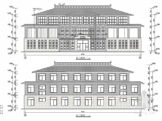 三层框架结构办公楼施工方案资料下载-[安徽]三层框架结构气象局预警中心办公楼结构施工图（含详细建筑图）