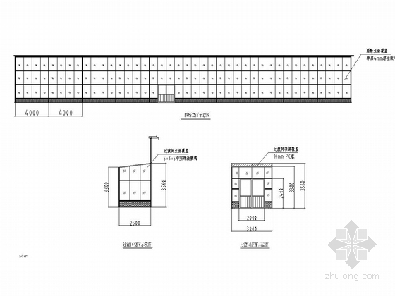 玻璃智能连栋温室大棚施工图-隔断、过渡间示意图