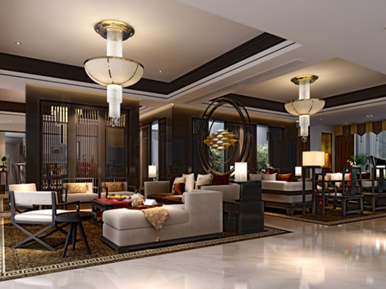 沙发中式客厅资料下载-中式客厅3D模型下载