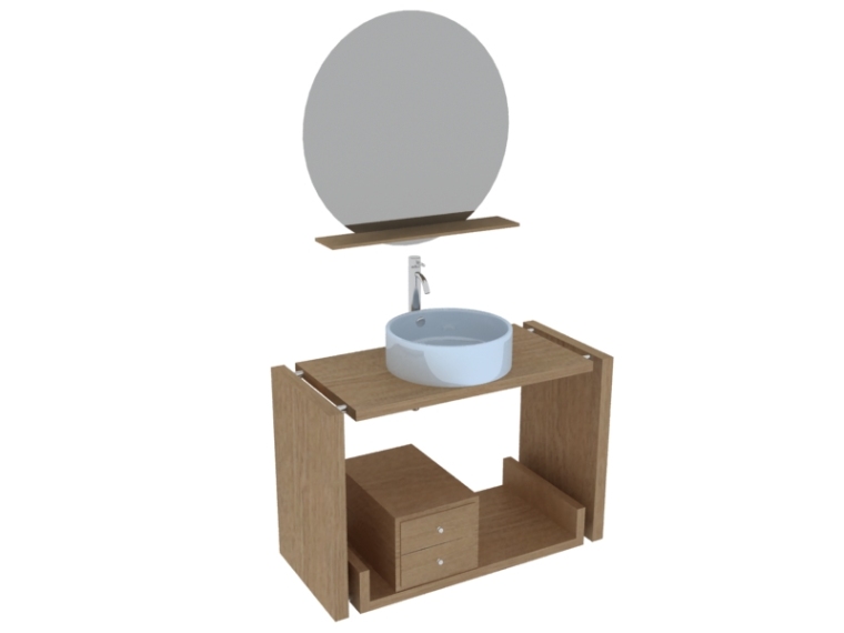 卫生间洗手盆柜资料下载-简洁洗手盆柜3D模型下载