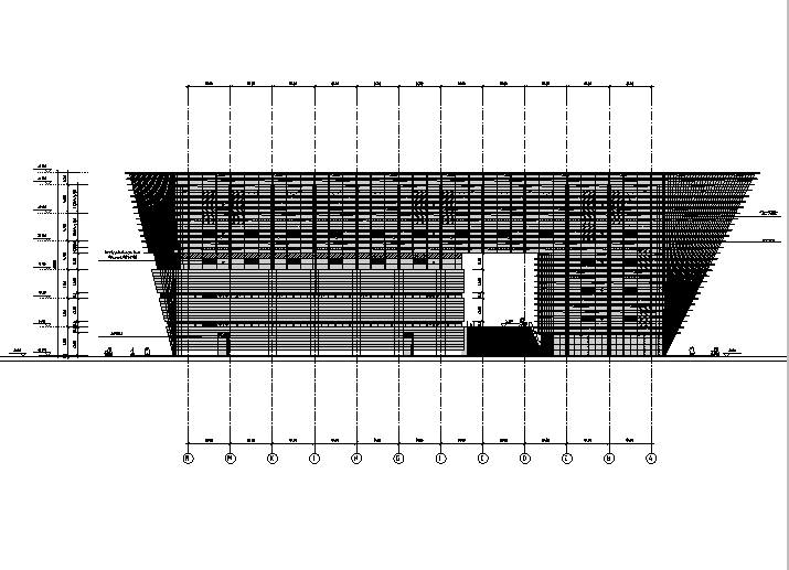 图书馆CAD含效果图资料下载-[江苏]六层梯形造型框架结构图书馆建筑施工图(含全专业图纸）
