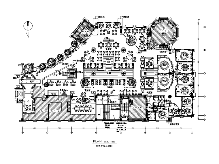 昆明餐厅施工图CAD资料下载-[北京]整套高端餐厅设计CAD施工图(含效果图)