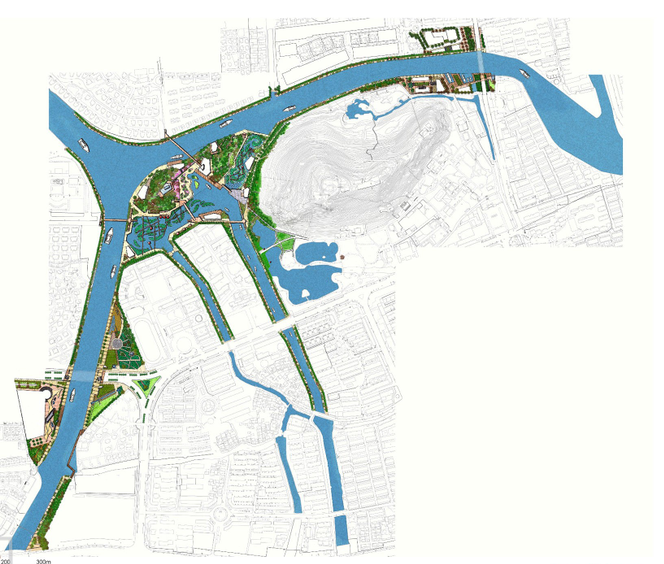 [江苏]昆山环城滨江景观带景观概念设计方案 A-1 步道景观平面图