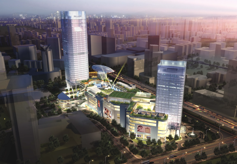 广场平面立面图资料下载-[上海]合生国际广场建筑设计方案文本