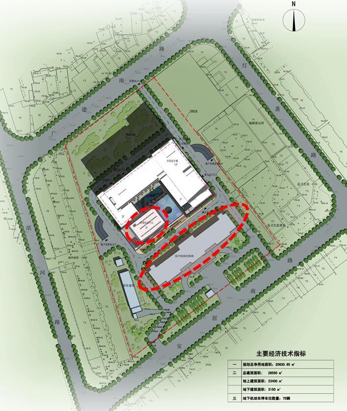 [四川]天全县中医医院建筑方案文本（PPT+42页）-总平面图