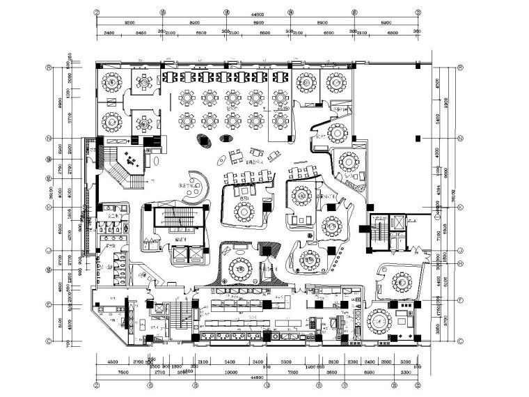 [长沙]现代简约风格主题餐厅装修施工图-长沙二层施工图-Model