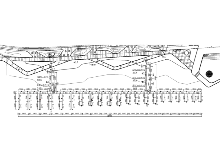 小游园给排水平面图资料下载-[广州]浮桥CAD全套施工图（电气+给排水+水工+总图）
