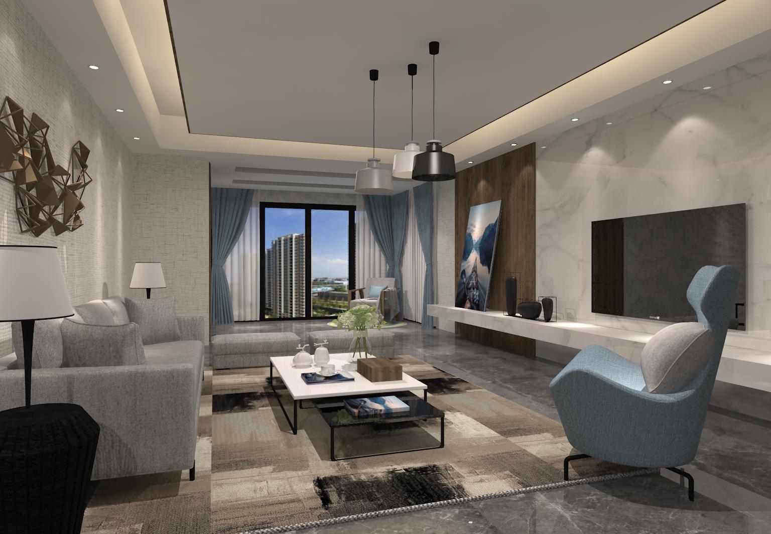 现代简约风格-室内设计作品-筑龙室内设计论坛