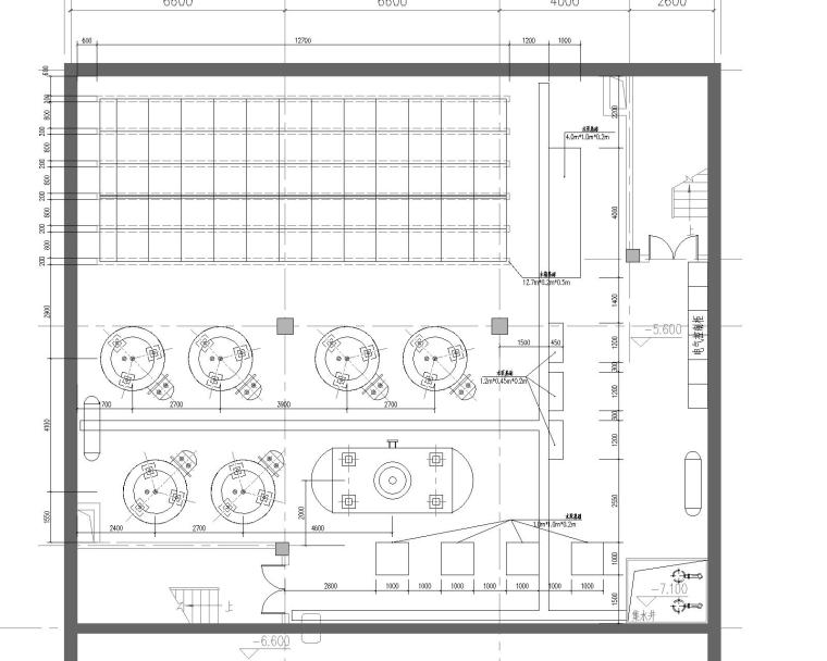 水泵房施工图-地下一层泵房基础及设备定位图