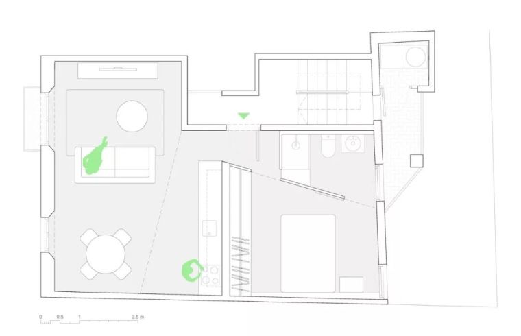 45m²的小户型公寓如何利用好光线，改造为“绿色之家”_2