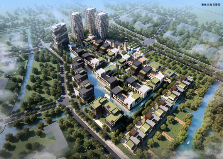 杭州创意产业园CAD资料下载-[浙江]西溪湿地产业园建筑概念设计方案文本