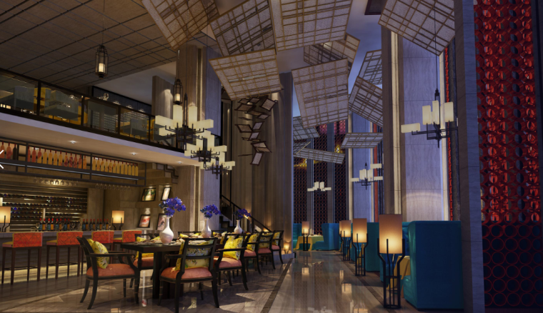 2014餐厅装修效果图资料下载-宴遇——港丽餐厅室内设计效果图方案