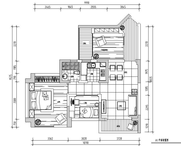 118平米装修样板间资料下载-87平米润和园二居室样板间设计施工图（附效果图）