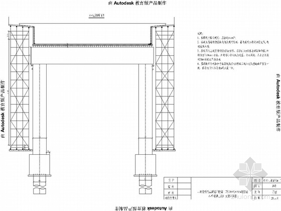 [广州]公路垮桥连续梁支架施工图17张-桥墩施工碗口支架布置图 