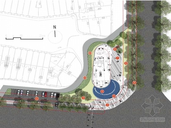城市道路景观绿化设计方案资料下载-[南京]新街改造售楼处周边景观绿化设计方案（知名设计所）