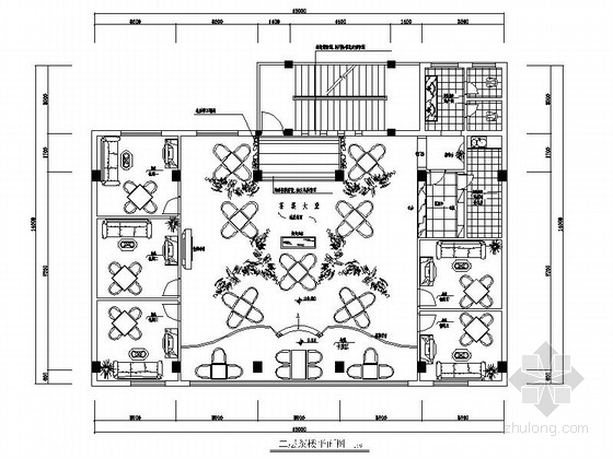 大型茶楼施工图资料下载-中式风格休闲茶楼室内施工图