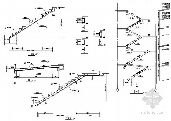 住宅楼梯设计课件资料下载-某住宅楼楼梯构造详图