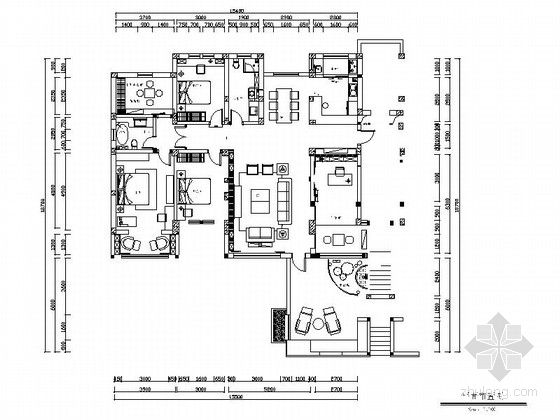 别墅室内现代中式施工图资料下载-[河北]高档现代轻中式风格别墅室内装修施工图（含效果图）