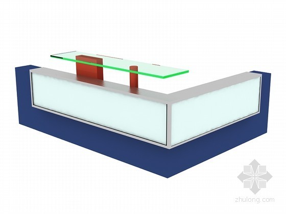 L型建筑su模型资料下载-L型接待台3D模型下载