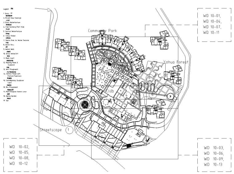 入口景观雕塑施工图资料下载-[湖南]长沙亚华花园一期景观设计施工图 