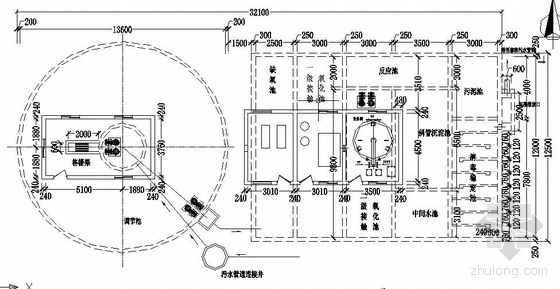 图纸医院污水处理池图纸资料下载-全套医院污水处理工艺布置图