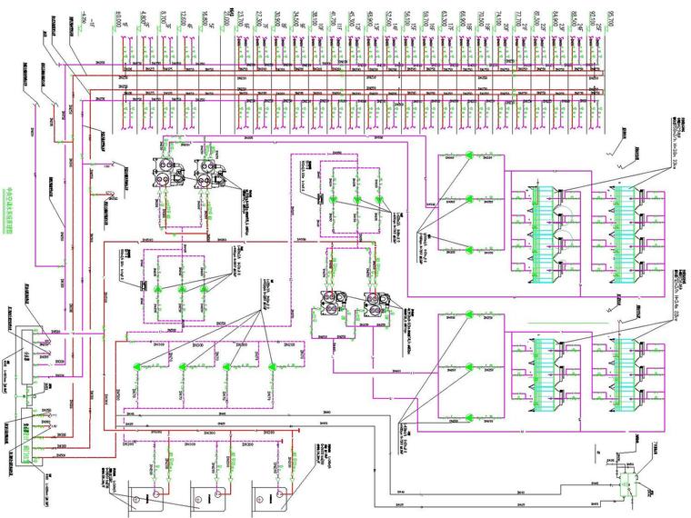[江西]高层住院楼空调通风级防排烟系统（人防设计，冷热源机房）-中央空调水系统原理图.jpg