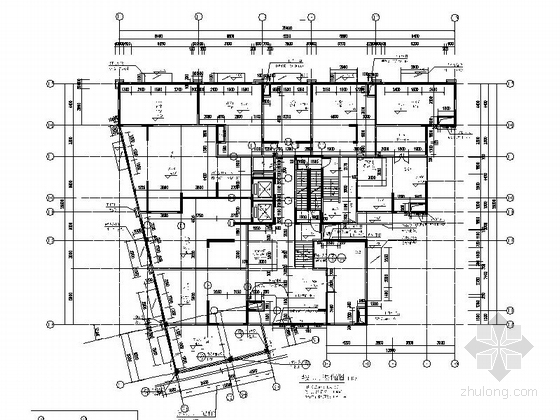 [武汉]现代高层塔式住宅带底商建筑施工图-现代高层塔式住宅带底商平面图