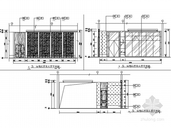 [广东]五星级高档酒店现代电梯厅及前厅CAD装修施工图（含效果）立面图