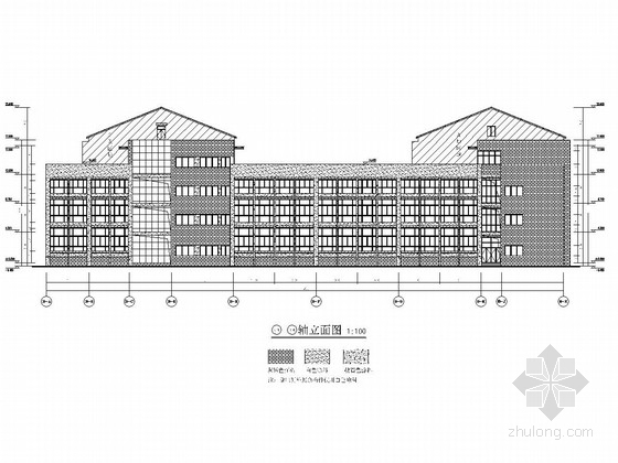 [安徽]五层框架结构重点大学南北区教学实验楼结构施工图（含建筑图）