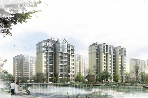 [上海]住宅区规划及单体设计方案文本-效果图